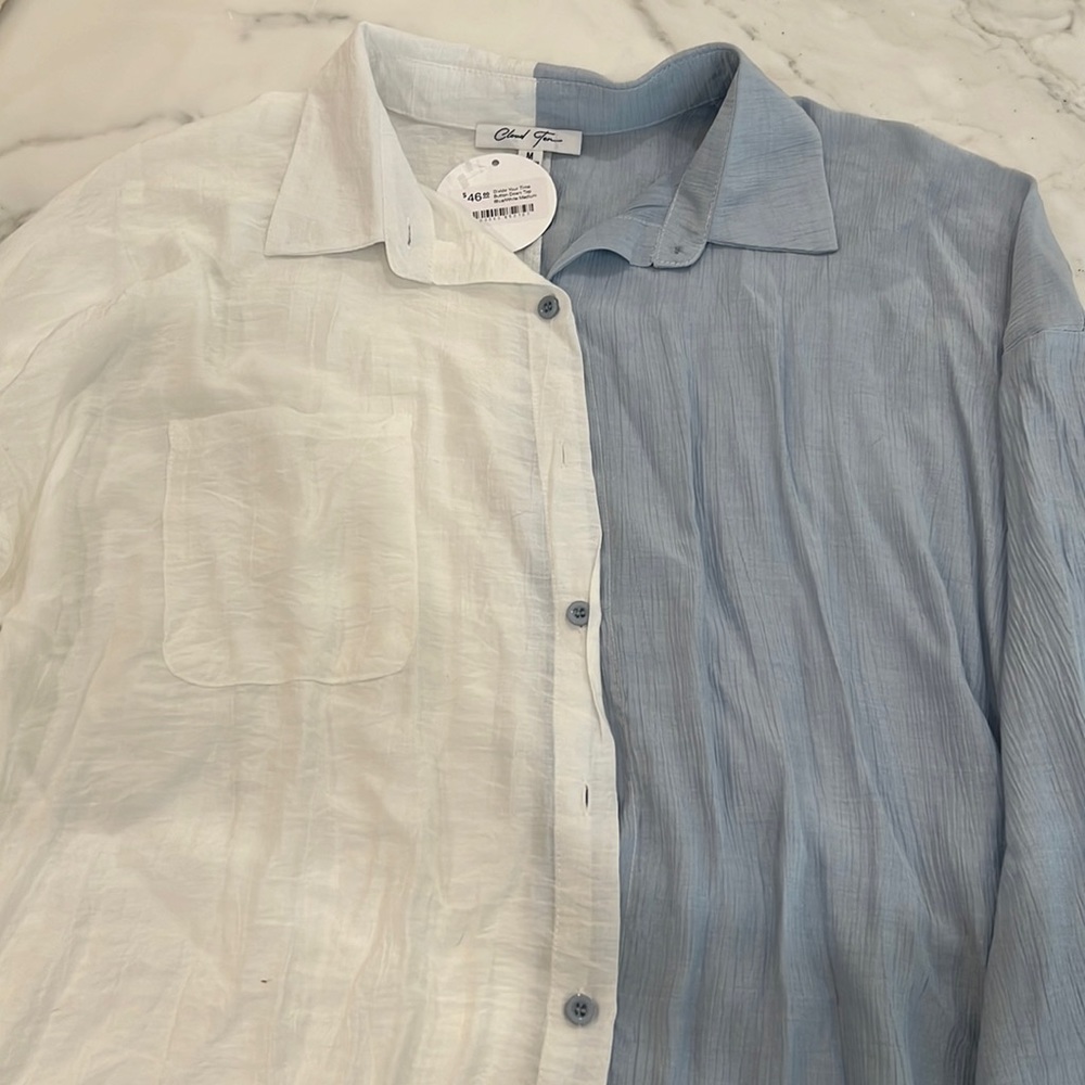 Color block, Cloud Ten blouse. Never worn